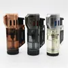 Windproof Torch Cigar Lighter Three Nozzles Jet Spray Gun Butane Gas Inflatable Cigarette Lighters Candle Welding Lighter for Men Gift