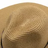 10,5 cm Brim Big Straw Hat for Women Men Jazz Fedoras Cooling Sun Hats Summer Oddychający elegancki kapelusz na imprezę