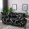 Housses de chaise 30 Black White Line Canapé Couverture Canapé Polyester Banc Élastique Stretch Meubles Housses Pour Salon HomeChair