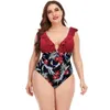 maillot de bain mode sexy pour femme maillot de bain maillot de bain maillot de bain siamois noir et bleu imprimé multicolore une pièce grande taille sans soutien-gorge soutien-gorge maillots de bain d'été bikinis