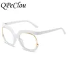 Óculos de sol da moda molduras de grandes dimensões de Óculos brancos molduras Mulheres óculos ópticos anti-azul de óculos femininos transparentes óculos oculosfashi