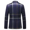 Jacket Vest Pants High Quality Men Suits Fashion Grid Men Slim Fit Business Groom Wedding Plaid Blazers Coat 3 Pieces Sets 220815