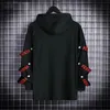 Otoño hombres sudadera con capucha sudadera casual negro sudaderas con capucha tops techwear hip hop harajuku patchwork japonés streetwear hombres 3xl 220809