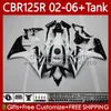 Body +Tank cover For HONDA CBR-125 CBR 125 R CC CBR 125R 125CC 02-06 Bodywork 124No.12 CBR125RR CBR125R 02 03 04 05 06 CBR-125R 2002 2003 2004 2005 2006 Fairing glossy white