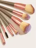 Heiße tragbare 7 stücke Make-up Pinsel Sets Kosmetische Pinsel Foundation Lidschatten Eyeliner Make Up Pinsel-Kits mit PU-Ledertasche