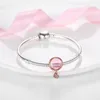 925 Sterling Silver Dangle Charm Dangle Charm Pendant Heart Shape Leather Maple Rose Gold Bead Fit Pandora Charms Pulsera DIY Accesorios de joyería