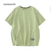 MOINWATER Femmes Vert Clair Coton T-shirts pour L'été Famle Simple Casual T-shirts Blancs Dame Mode Streetwear Tops MT22069 220510