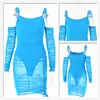 Townlike Double Layer Mesh Dress Spaghetti Strap Slim Bandage Sexy Bodyon Backless Autumn Winter es With Lining W220421