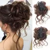 Chignons Risbel Messy Bun Hair stuk Bun Krully golvende paardenstaart haarstukken met synthetische chignon -extensie voor vrouwenmeisjes