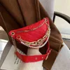 Luxury Beading Chain Waist Bags For Women Diamond Lattice PU Leather Fanny Pack Female Wide Strap Crossbody Chest Bag 220616