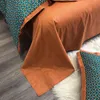 Svetanya verde arancione geometrico lussuoso set di biancheria da letto copripiumino in raso di cotone egiziano queen king size federe