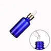 Packaging Blue Clear Bottle Gold Ring White Top Glass Essential Oil Dropper Vials Empty Portable Refillable Cosmetic Container 5ML 10ML 15ML 20ML 30ML 50ML 100ML