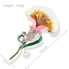 Plant Flower Brooches for Women Crystal Rhinestone Pearl Corsage Enamel Pins Scarf Buckle Badge Fashion Jewelry Accessories