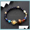 Beaded Strands Bracelets Jewelry Universe Galaxy The Eight Planets Bead Men Women Star Beads Stretch Bracelet Drop Delivery 2021 Izbtt