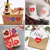Wrap regalo 1,5 "grandi adesivi di San Valentino felici decorazioni per matrimoni Love Clear Heart Welvi