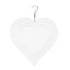 Sublimation vide vent filateurs amour coeur forme blanc aluminium métal suspendus Spinner blancs pour bricolage DOUBLE côtés imprimables