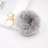 Keychains 2022 Fluffy Fur PomPom Keychain Girl Mobile Phone Pendant Key Ring Soft Faux Ball Car Bag Keyring Accessories Jewelry Enek22