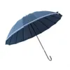 16K élégant petit frais bleu marine vent rayure Ultra léger poignée incurvée droite pôle parapluie longue poignée parapluies voie maritime