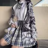 Sweats à capuche pour femmes Sweatshirts QWEEK Anime Femmes Harajuku Hentai Zip Up Sweatshirt Manga Manches Longues Zipper Sweat À Capuche Gamer Girl Gothique Vêtements