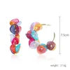 Dangle & Chandelier Floral Chiffon Earrings For Women Boho Tiered Flower Statement Tassel Elegant Drop Earings Party Jewelry GiftsDangle