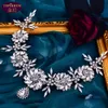 Front 3D Fleur Mariage Diadème Baroque Cristal Chapeaux De Mariée Couronne Strass avec Bijoux De Mariage Accessoires De Cheveux Diamant Couronnes De Mariée Coiffes