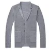 Herrtröjor Business Casual Sweater Cardigan Herr ull Enkelbröst Slim Fit Sticke Jack -kappa Male 3 Färger