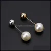 Pins Brooches Jewelry Pins 5Pcs Classic Imitation Double Pearl Sweater Shawl Clip Safety Pin Womenpins Drop Delivery 2021 Dh7Y2