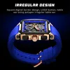 Wristwatches Fashion Waterproof Men's Watch Top Silicone Square Large Dial Sports Quartz Chronograph Relogio MasculinosWristwatches Wris