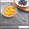 Fourks en acier inoxydable Fruit Fravage Gâteau de table de table domestique Portabl DHQV3