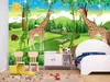 커스텀 3D 벽화 벽지 아름다운 풍경 동물 공원 어린이 방 장식 그림 가정 개선