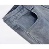 Vintage High Street Split Jeans Zipper Twist Button Men's And Women's Worn Casual Pants T220803