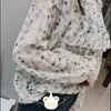 Chemisiers femme chemises Sprint coréen Chic Floral mousseline De soie femmes mince Transparent doux haut Blusas Femininas élégant Camisas De