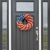 Decorative Flowers & Wreaths Striped Stars Wall Decor Door Garland Window Wreath Hanging Front American Independence Day Wedding Party Home