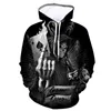 Men's Hoodies & Sweatshirts Men's 3D Printing Hooded Sweatshirt Creative Punk Style Black And White Tai Skull Winter Fashion Men Clothin