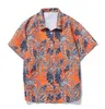 Été hommes chemise Hawaii mode feuilles imprimer chemise 2022 décontracté à manches courtes Blouse hommes hauts plage chemises marque hommes vêtements