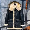 Mens Winter Jackets Coat Hoodies Sheepskin And Fur Leather Jacket Hooded Warm Thick Outerwear Coats Plus Size 58 60 62 Real Fur 2022 Waterproof