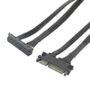 Datorkablar Anslutningar 22PIN SATA Male till 90 graders vinklad kvinnlig seriell kabel Data Cord Line Extension Nylon Sleeved Blackcomputer