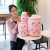 24m Cartoon Fruit Bubble Tea Cup Pupped Soff Drink Apple Milk Tea Back Cushion Fast Food Presents For Kids Birthday Sxjun8