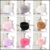 Keychains Fashion Accessories Artificial Fur Pompom Keychain Fluffy Ball Cute Alpaca Leather Animal Keyring Charm Chaveiros DH4QK