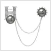 Broches de perlas con letras inglesas a la moda, broche de cadena con borlas de diamantes de imitación, alfileres, traje, camisa para mujeres y hombres, accesorios de joyería