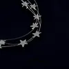 Чокеры множественные слои Медные звезды подвесной колье колье для колье -ювелирные изделия Мода регулируемая воротнич