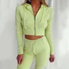 Women's Two Piece Pants Sexy Sports Women Suit Hooded Long-sleeved Slim Casual For Ladies Spring Female's Solid Two-piece