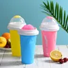 Autres verres Été Réutilisable Tasse en silicone personnalisée Crème créative Squeeze Slushy Maker Ice Cup SN4325