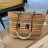 Evening Bags Stripes Beach bag Summer straw bags Knitting bag Big TOTE Girls shoppper Designer shoulder purse 3 opotions