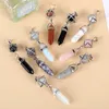 Natural Stone Hexagram Hexagon Charms Pendant Reiki Healing Crystals Rose Quartz Pendulum Pendants For Necklace Jewelry Making