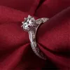 Ringe aus 100 % echtem, massivem 925er-Sterlingsilber, 1 Karat, Sona-CZ-Diamant, Hochzeit für Damen, feiner Silberschmuck