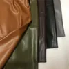 REALEFT PU Leather Wrap Midi Skirts with Belt Spring Autumn Women High Waist OL Style Pencil Back Split Female 220322