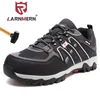 Larnmern Mens Steel Toe Arbetssäkerhetskor Lätt andningsbara antismashing antipunktur Nonslip Reflective Casual Sneaker Y200915