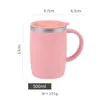 500ml Stainless Steel Coffee Mugs Double-layer Heat-insulating Japanese Style Office Milk Tea Mug with Lids seaway