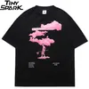 Streetwear hajuku tshirt rosa moln hip hop t-shirt män sommar kortärmad t-shirt bomull mode svart toppar tee hiphop 220408